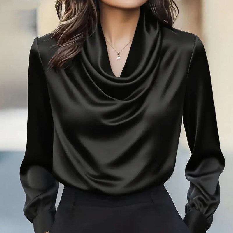 Women's Elegant Draped Neck Blouse FitiqueFit