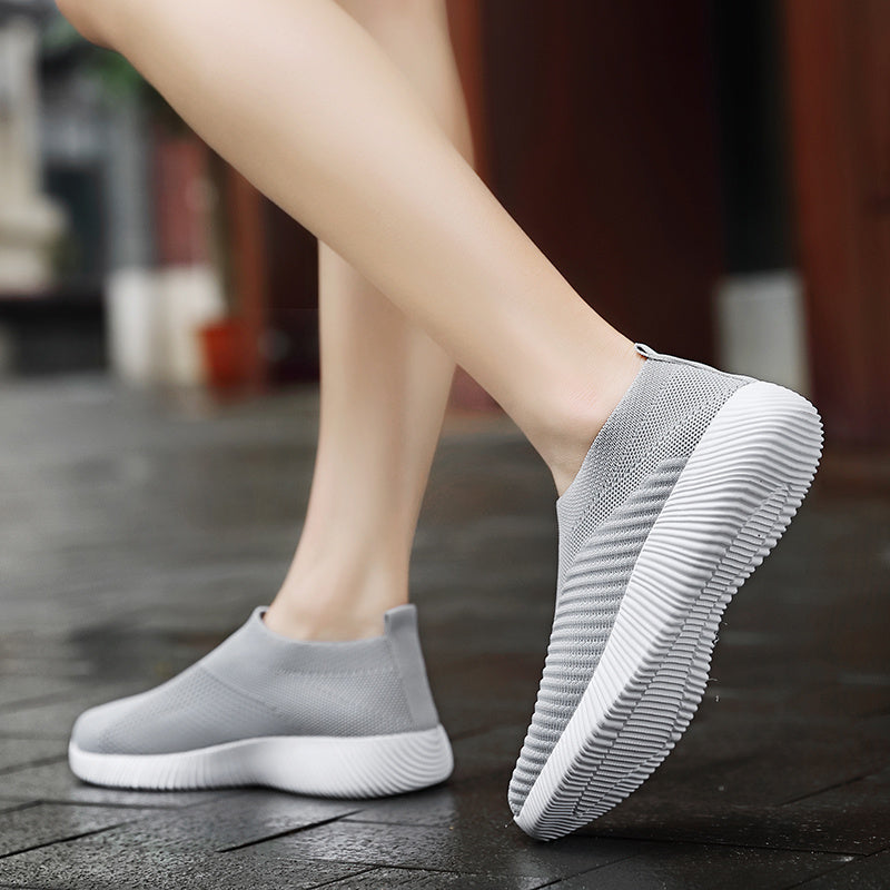 Women'S Lightweight Slip-On Sneakers, Solid Color Fabric Upper, Round Toe, MD Sole, Low Top, All-Season Casual Shoes for Running, Fitness, Dance, Walking, Travel NovaCart