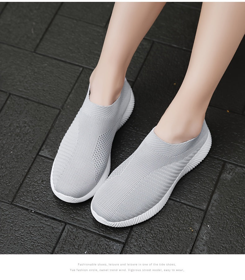 Women'S Lightweight Slip-On Sneakers, Solid Color Fabric Upper, Round Toe, MD Sole, Low Top, All-Season Casual Shoes for Running, Fitness, Dance, Walking, Travel NovaCart