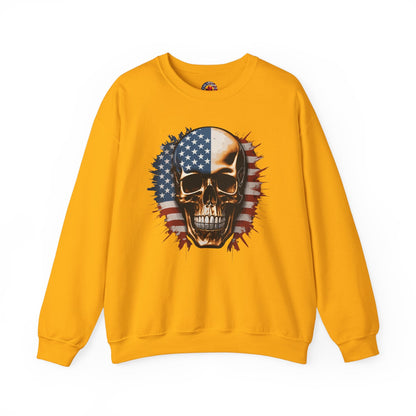 American Flag Skull Crewneck Sweatshirt