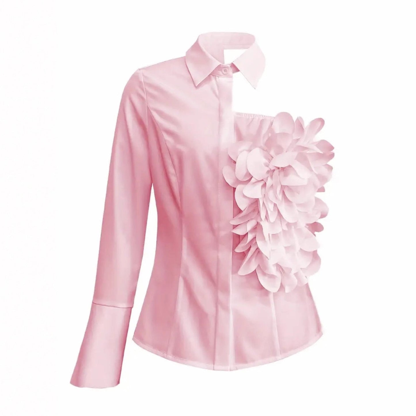 White Blouse With A One-shoulder TOP See size chart under “more details” The Fashion Celestial