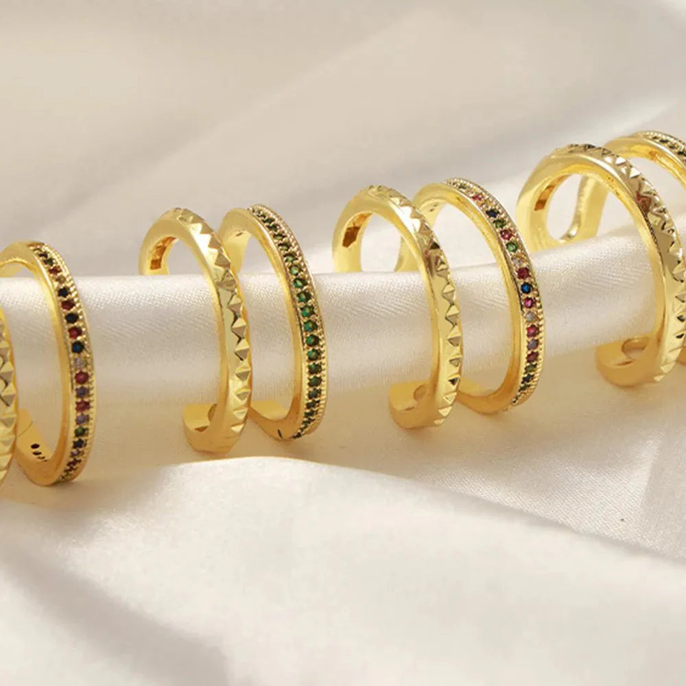 GlimmerFold Dual Band Ring Ivory Embers