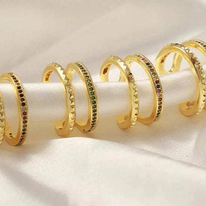 GlimmerFold Dual Band Ring Ivory Embers