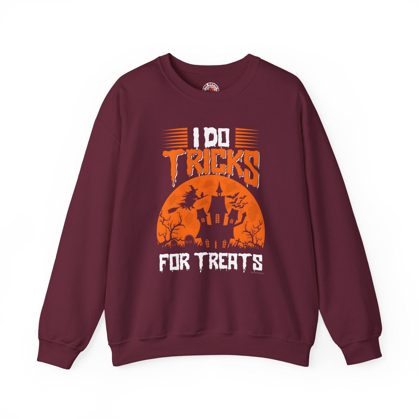 I Do Tricks For Treats Crewneck Sweatshirt The Devil's Pickle