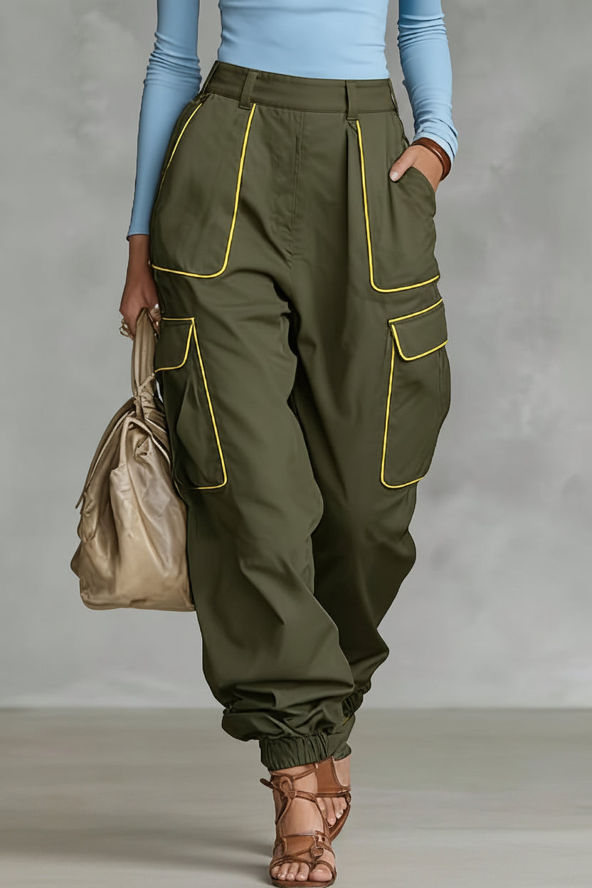 Women's High Waist Multi-Pocket Cargo Work Pants – Tapered Trousers FitiqueFit