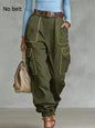 Women's High Waist Multi-Pocket Cargo Work Pants – Tapered Trousers FitiqueFit