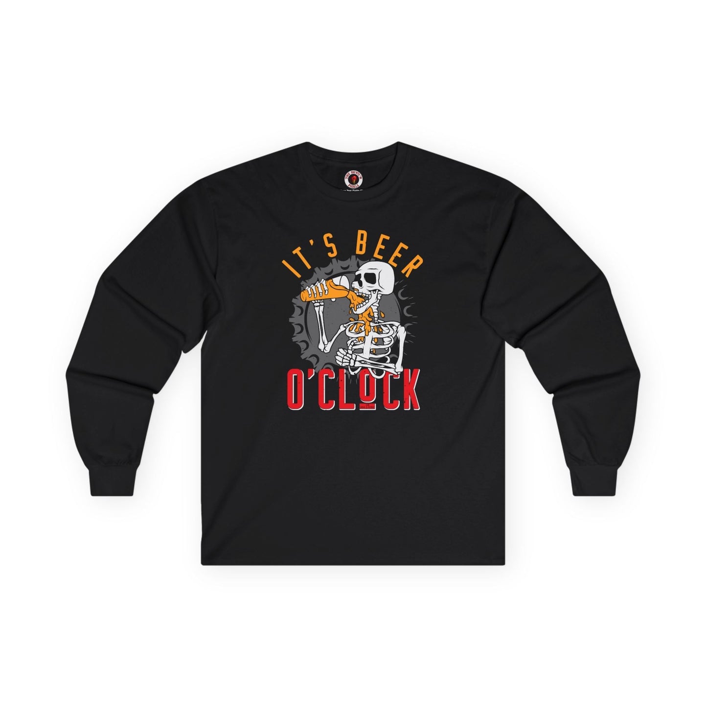 It's Beer O'Clock Skeleton Long Sleeve Tee The Devil's Pickle