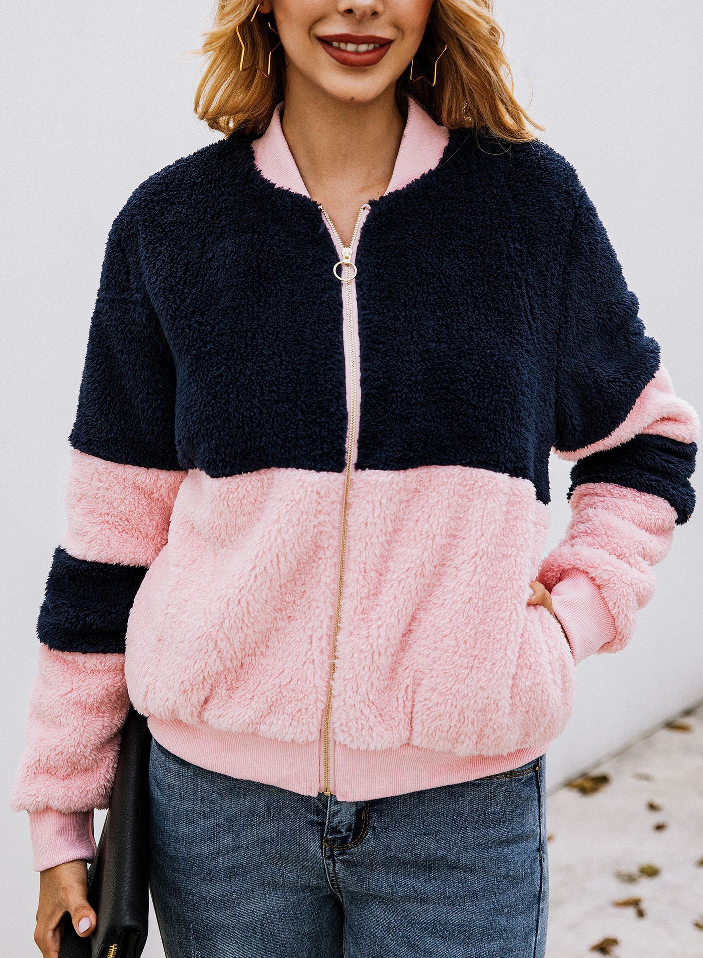 Spliced pocket fur hoodie See size chart under “more details” The Fashion Celestial