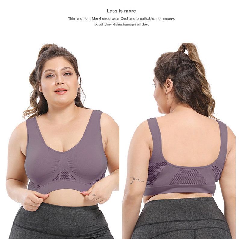 Plus Size Sports Bras for Women Seamless Bra with Pads Big Size Bralette Push Up Brassiere Bra Vest NovaCart