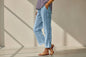 Cropped Pants With Decorative Buttons Along the Side Seams FitiqueFit