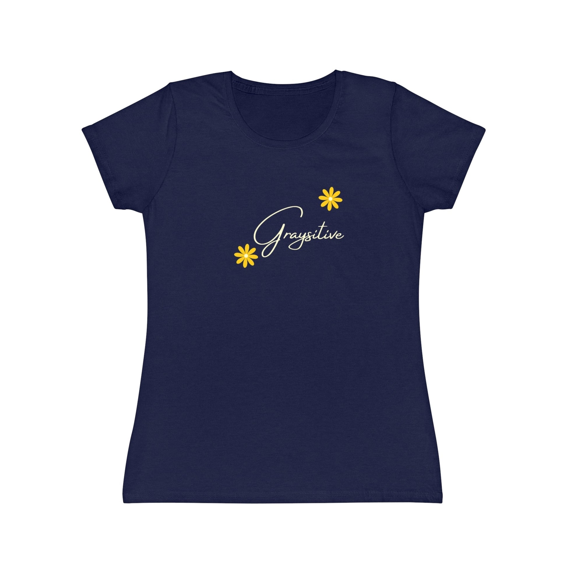 Women's Iconic T-Shirt graysitive with flowers Grayceful LLC