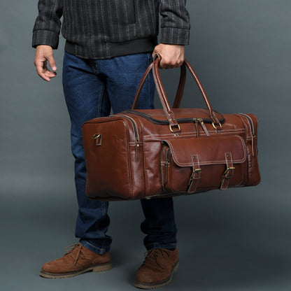 Upgraded Traveler Weekender Duffle Classy Leather Bags