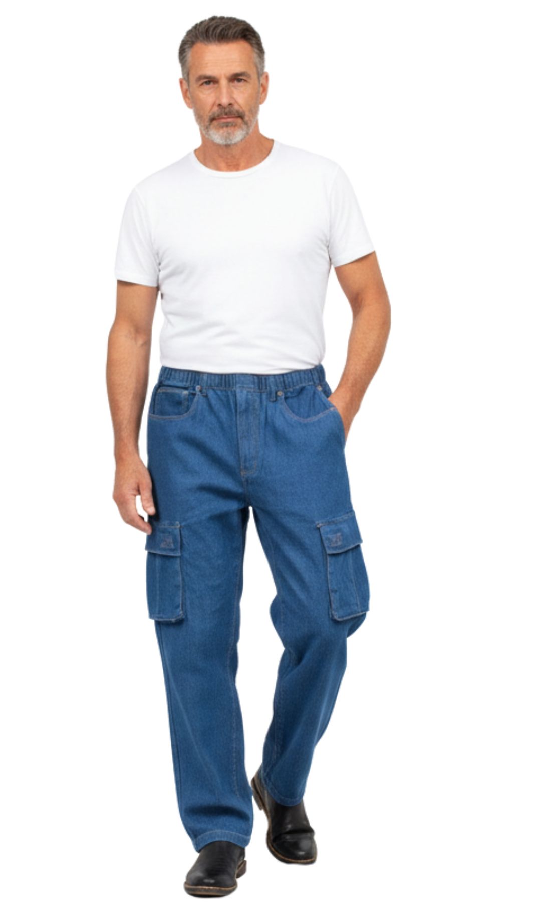 Men's Lightweight Double Cargo Pocket Pull-On Jeans TURTLE BAY APPAREL