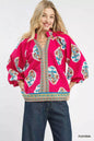 Umgee Boho Floral Print Tunic Blouse FitiqueFit