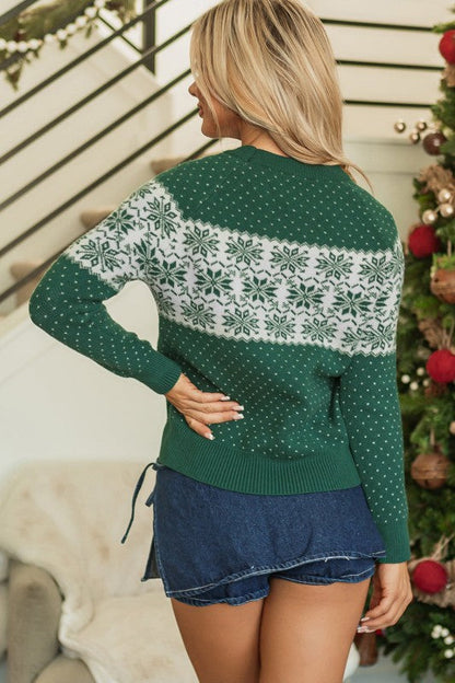 Christmas Snowflake Dotted Long Sleeve Sweater Shop Style & More | Fresh Looks, Everyday Deals & Free Shipping