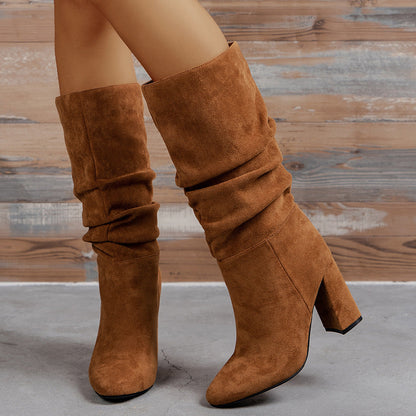 European & American Slip-On High Heel Fashion Boots – Women’s Elegant Booties FitiqueFit