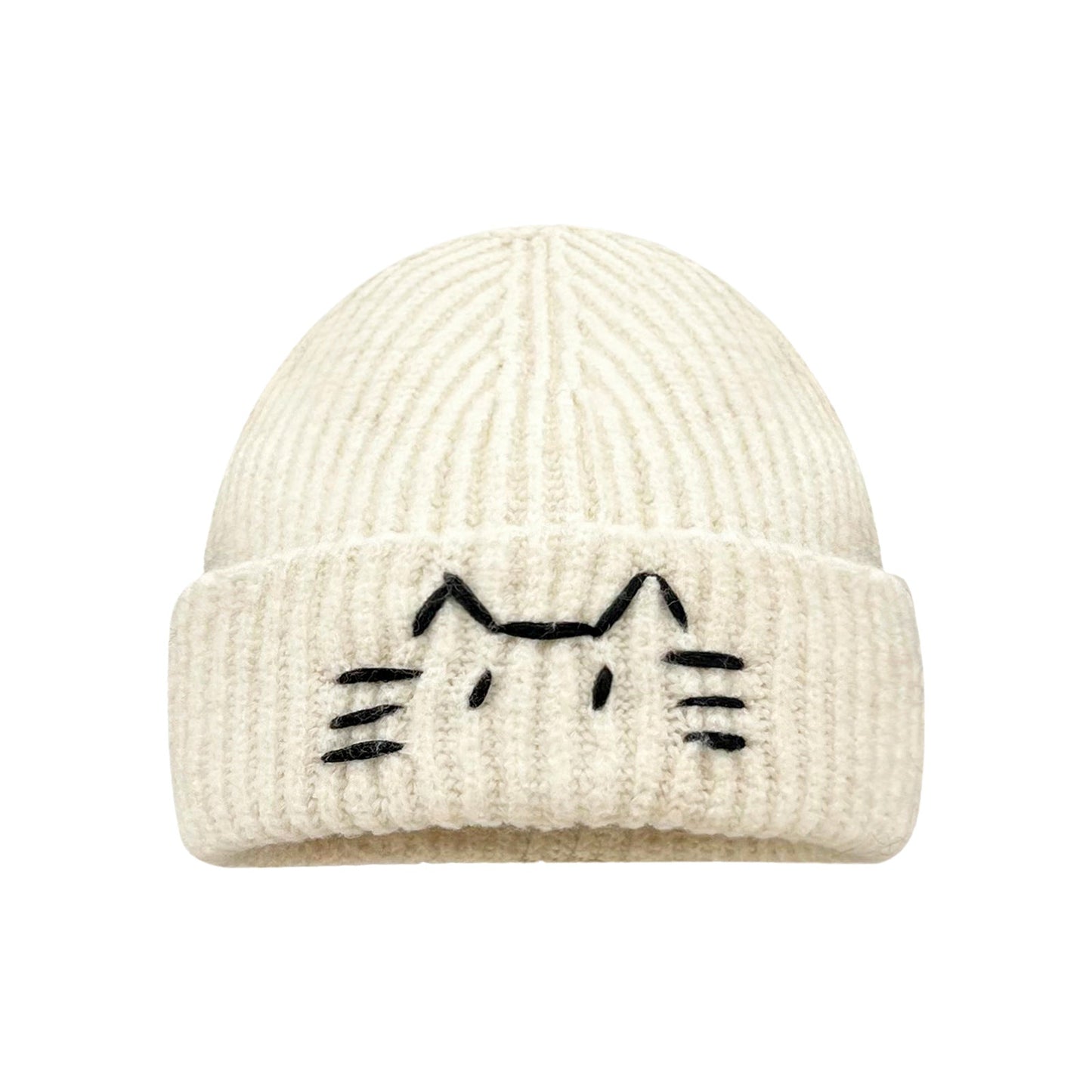 Women’s Cute Cat Line Design Knitted Hat – Warm Fall & Winter Beanie FitiqueFit