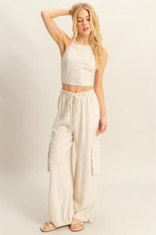 HYFVE Crop Top and Cargo Pants Set West2East Surf