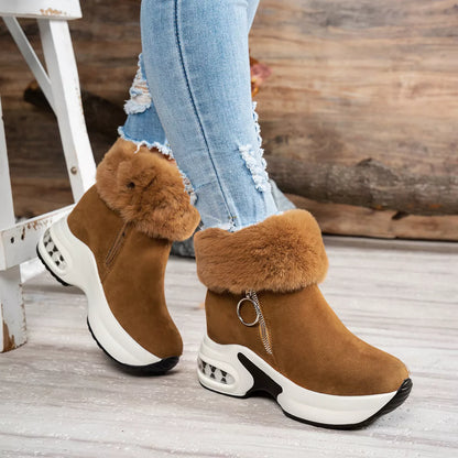 Fuzzy Side Zipper Platform Ankle Boots New Era Fashion LLc