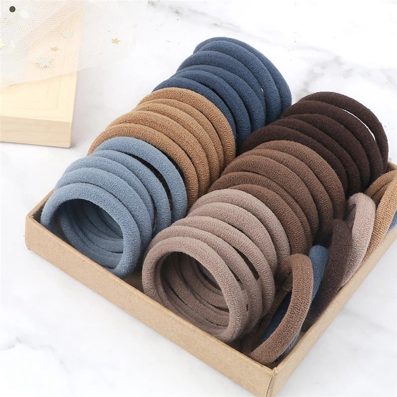 50pcs/Set Women   Basic Hair Bands 1.57inch Simple Solid Colors Elastic Headband Hair Ropes Ties Hair Accessories Ponytail Holder NovaCart