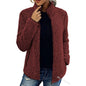 Fall Winter Warm Sweatshirt Stand Collar Solid Color Top Sweater Women's Casual Fashion Long Sleeve Zipper Bubble Velvet Coat Tops Grayceful LLC