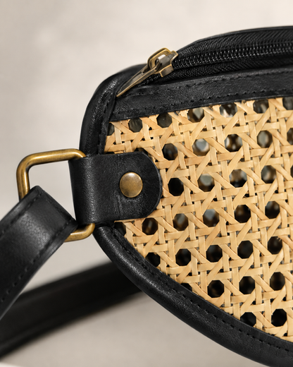 Raja Leather and Cane Sling Bag Village Thrive