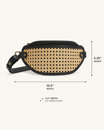 Raja Leather and Cane Sling Bag Village Thrive
