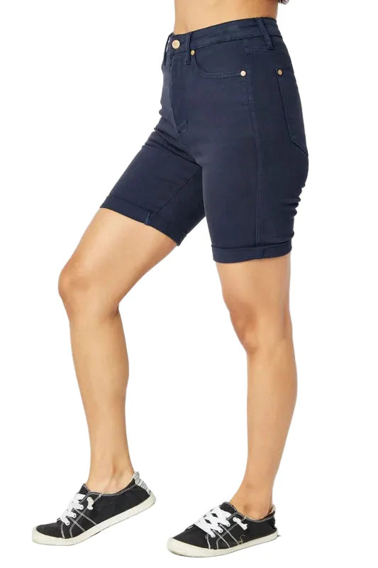 Judy Blue Full Size High Waist Tummy Control Bermuda Shorts West2East Surf