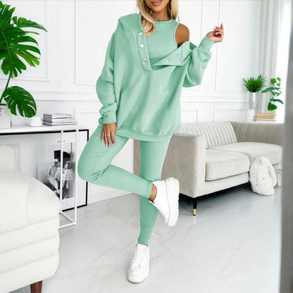 Women’s solid color three piece set FitiqueFit