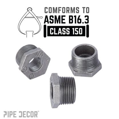 1 1/4 in. x 1 in. Black Bushing PIPE DECOR
