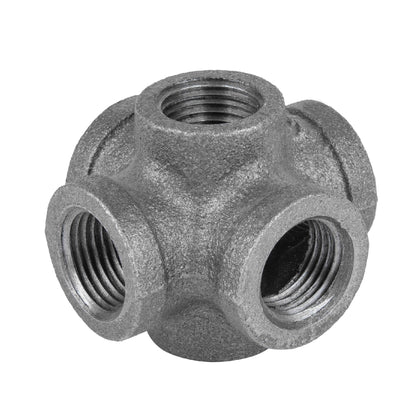 3/8 in. Black 6-Way Fitting PIPE DECOR