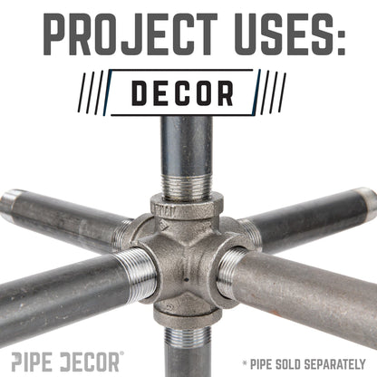 3/8 in. Black 6-Way Fitting PIPE DECOR
