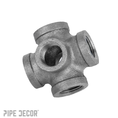 3/8 in. Black 6-Way Fitting PIPE DECOR