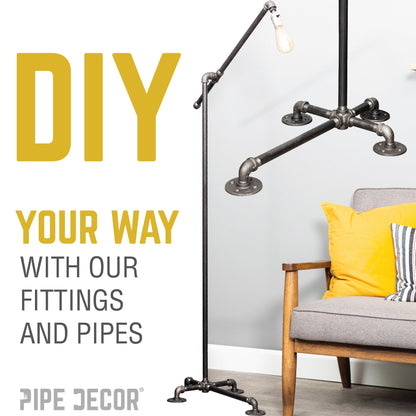 3/8 in. Black 6-Way Fitting PIPE DECOR