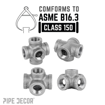 3/8 in. Black 5-way Fitting PIPE DECOR