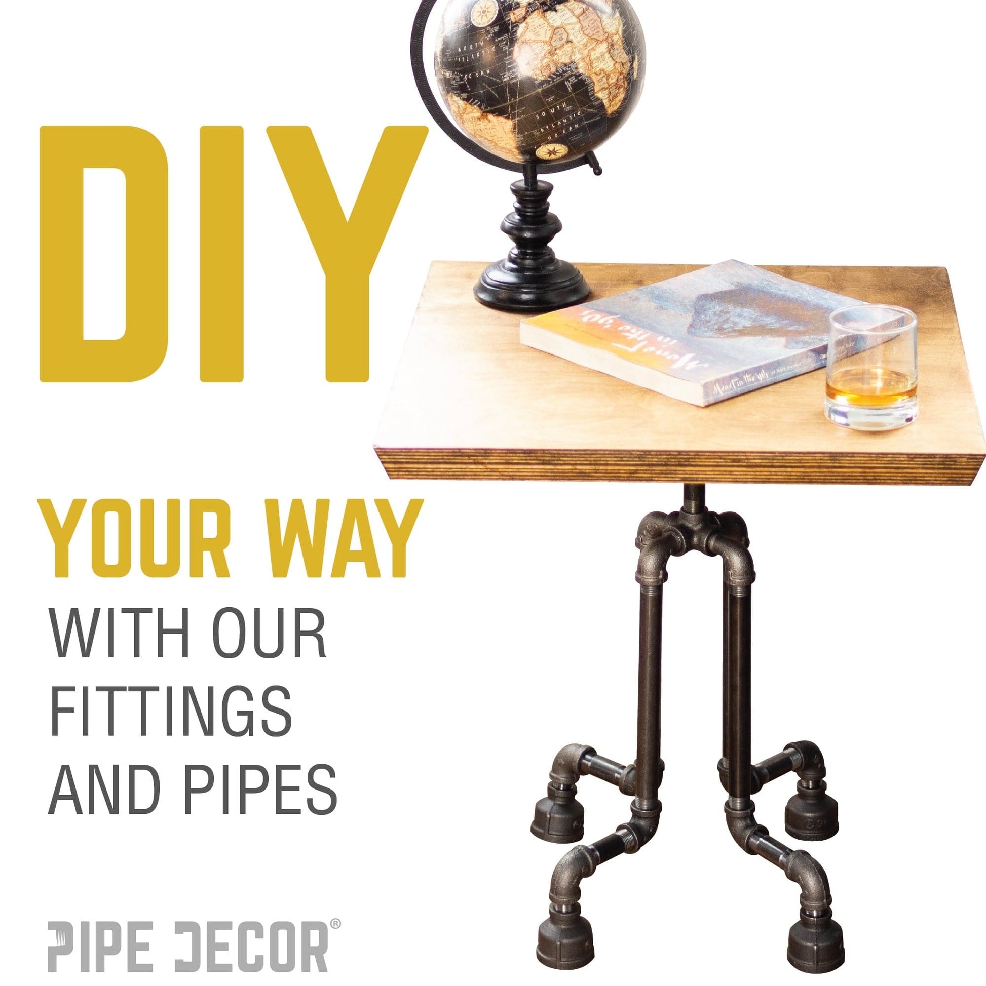 3/8 in. Black 5-way Fitting PIPE DECOR