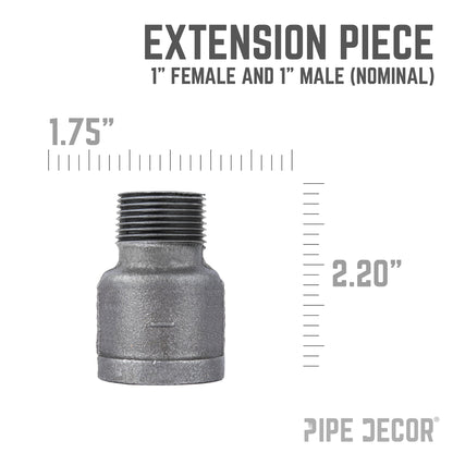 1 in. Black Extension Piece PIPE DECOR
