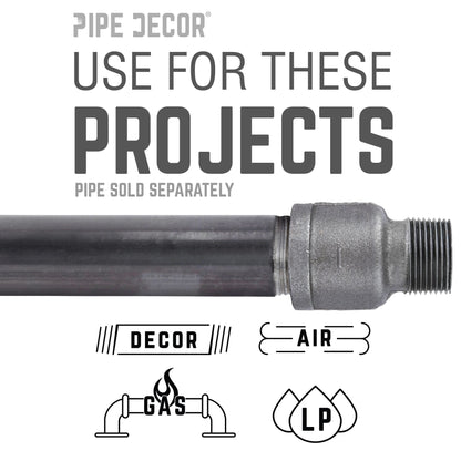 1 in. Black Extension Piece PIPE DECOR