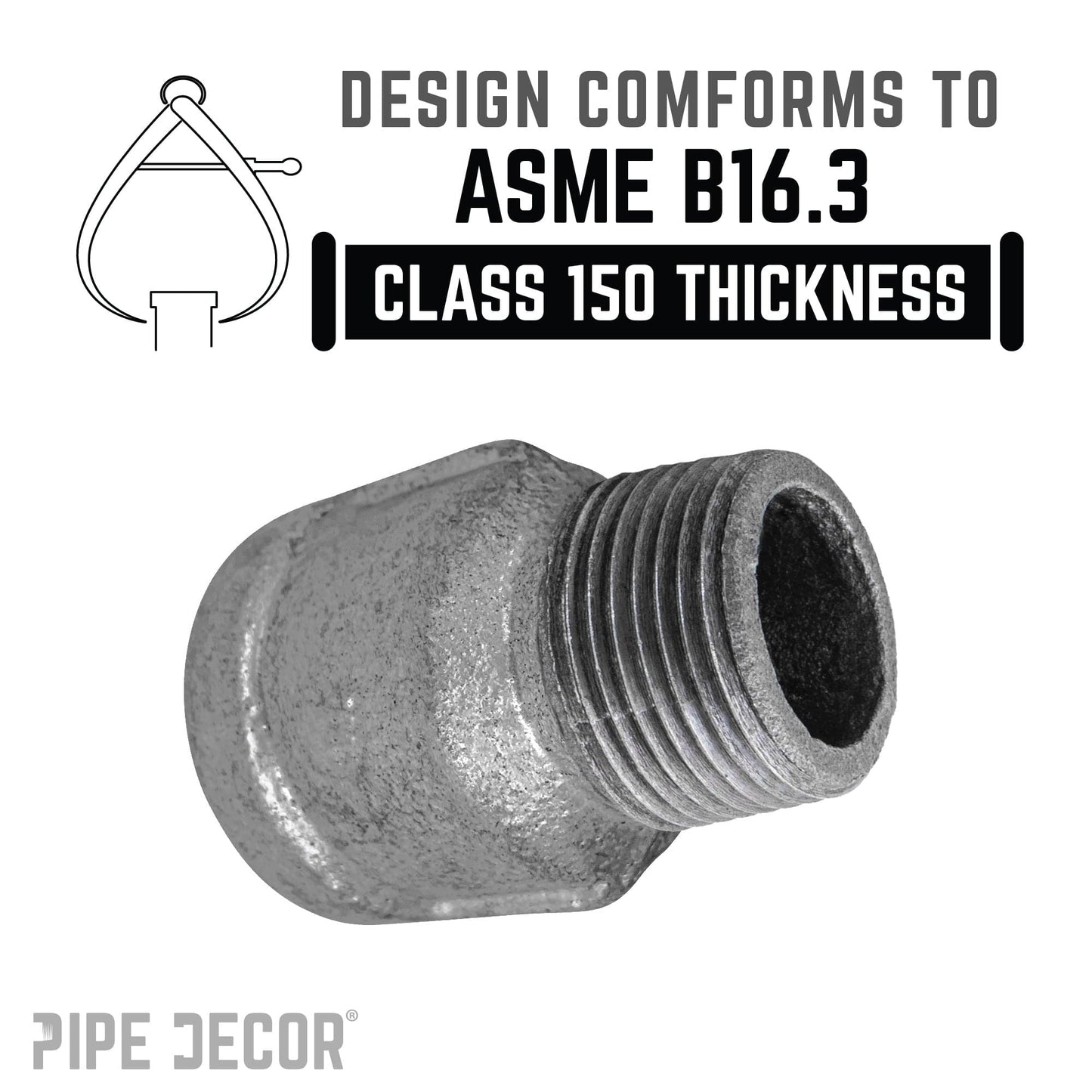 1 in. Black Extension Piece PIPE DECOR