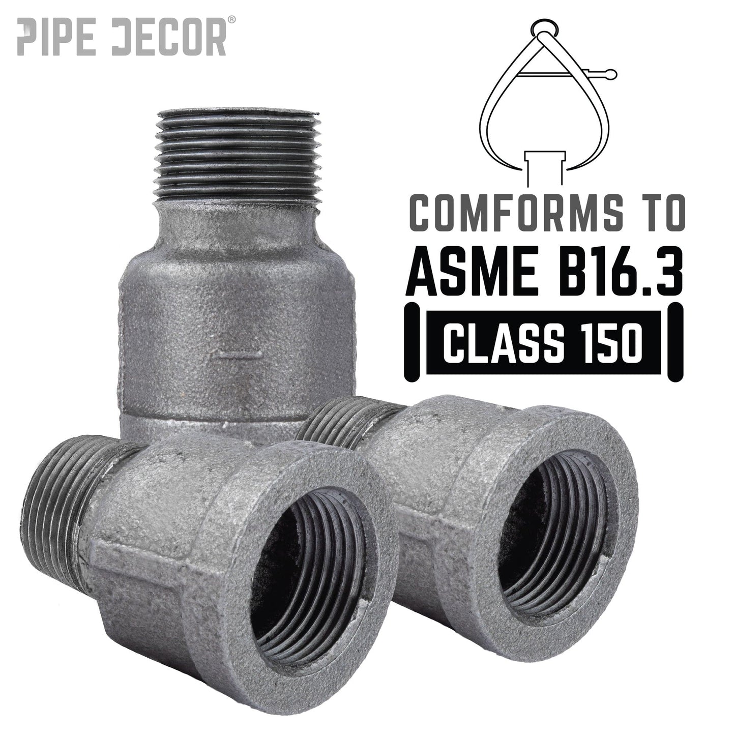 1 in. Black Extension Piece PIPE DECOR