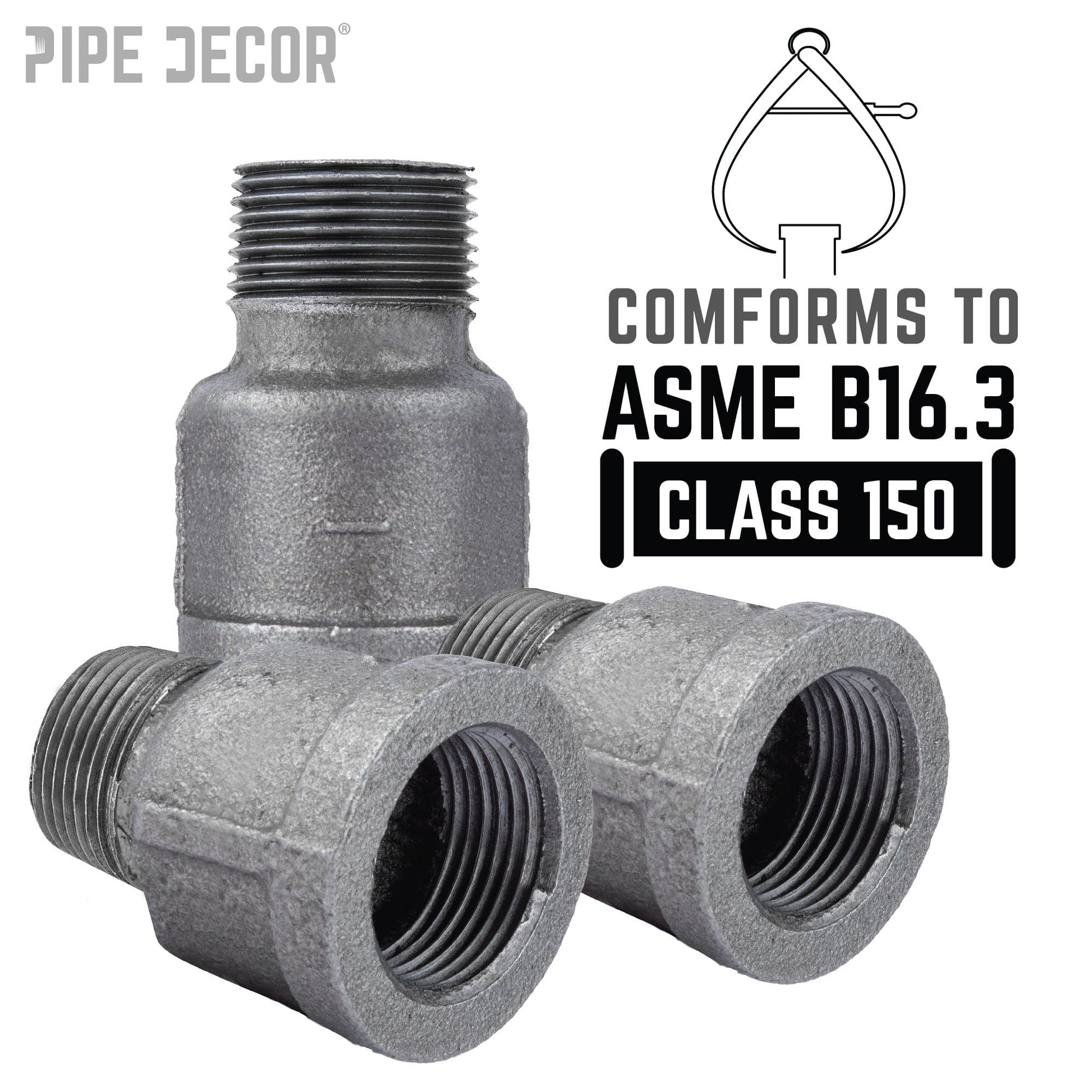 1 in. Black Extension Piece PIPE DECOR
