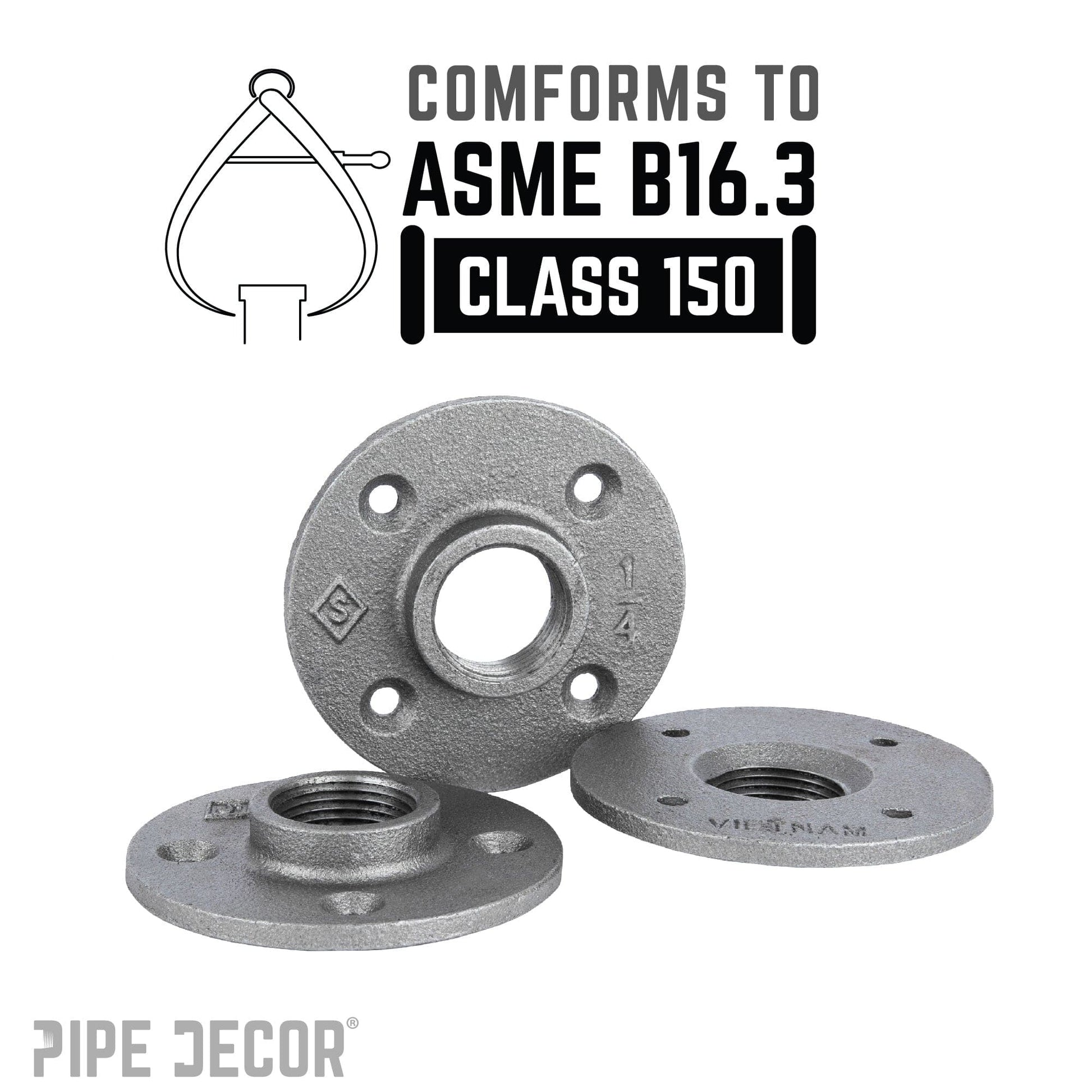 1/4 in. Black Floor Flange PIPE DECOR