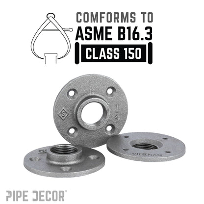 1/4 in. Black Floor Flange PIPE DECOR