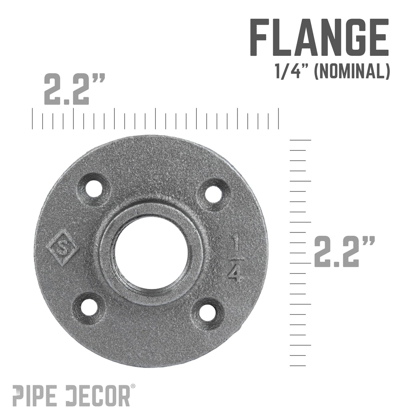 1/4 in. Black Floor Flange PIPE DECOR
