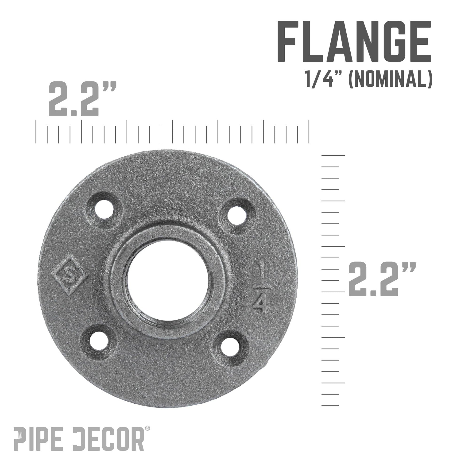 1/4 in. Black Floor Flange PIPE DECOR