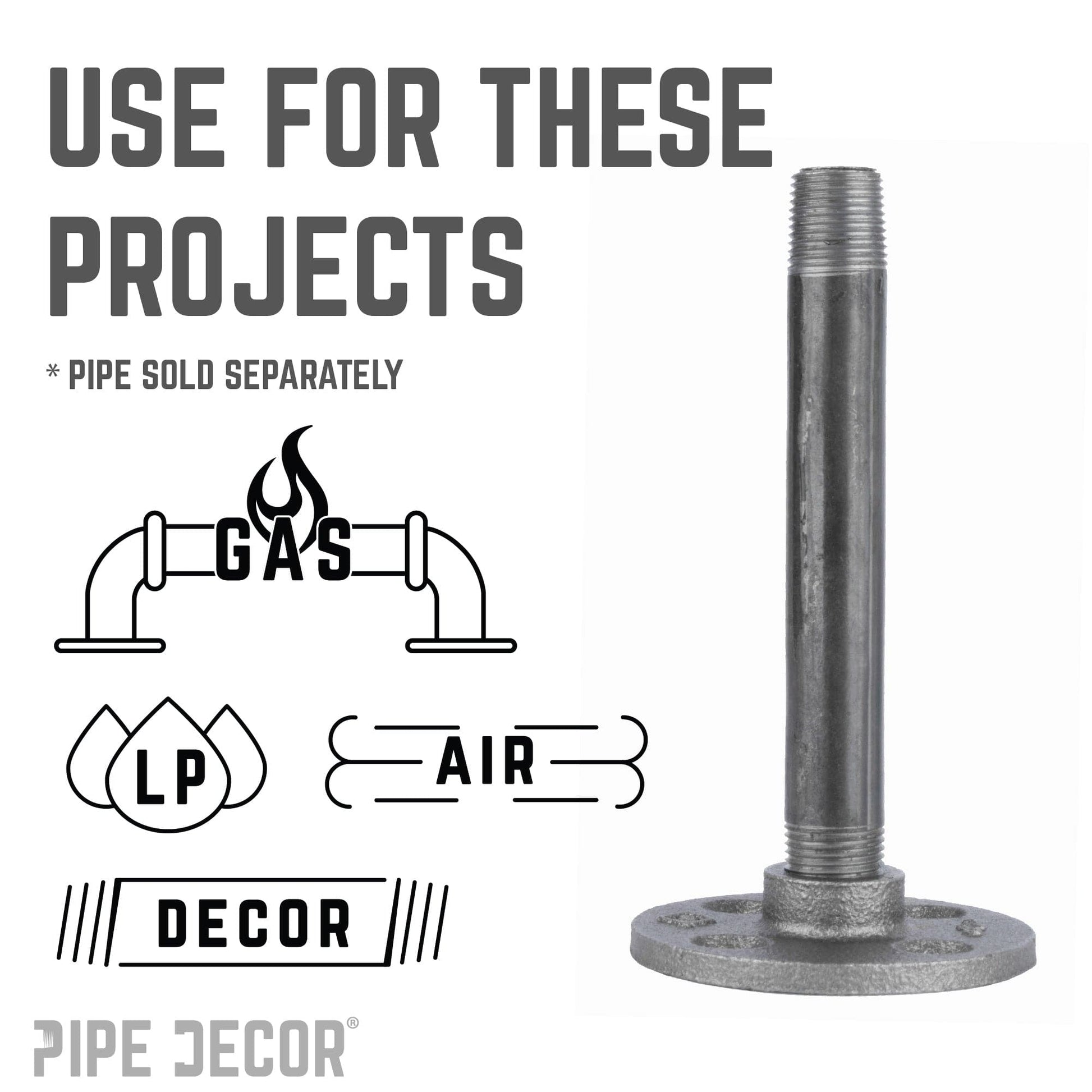 1/4 in. Black Floor Flange PIPE DECOR