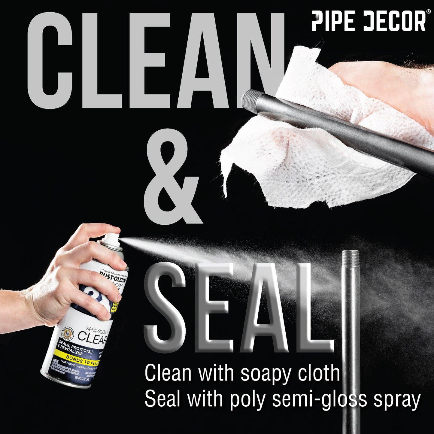 1/4 in. Black Floor Flange PIPE DECOR