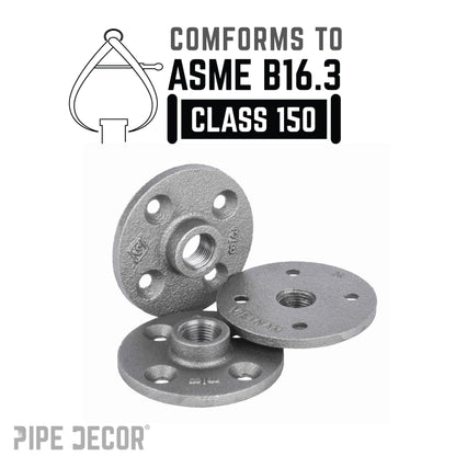 3/8 in. Black Floor Flange PIPE DECOR