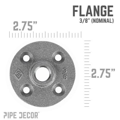 3/8 in. Black Floor Flange PIPE DECOR