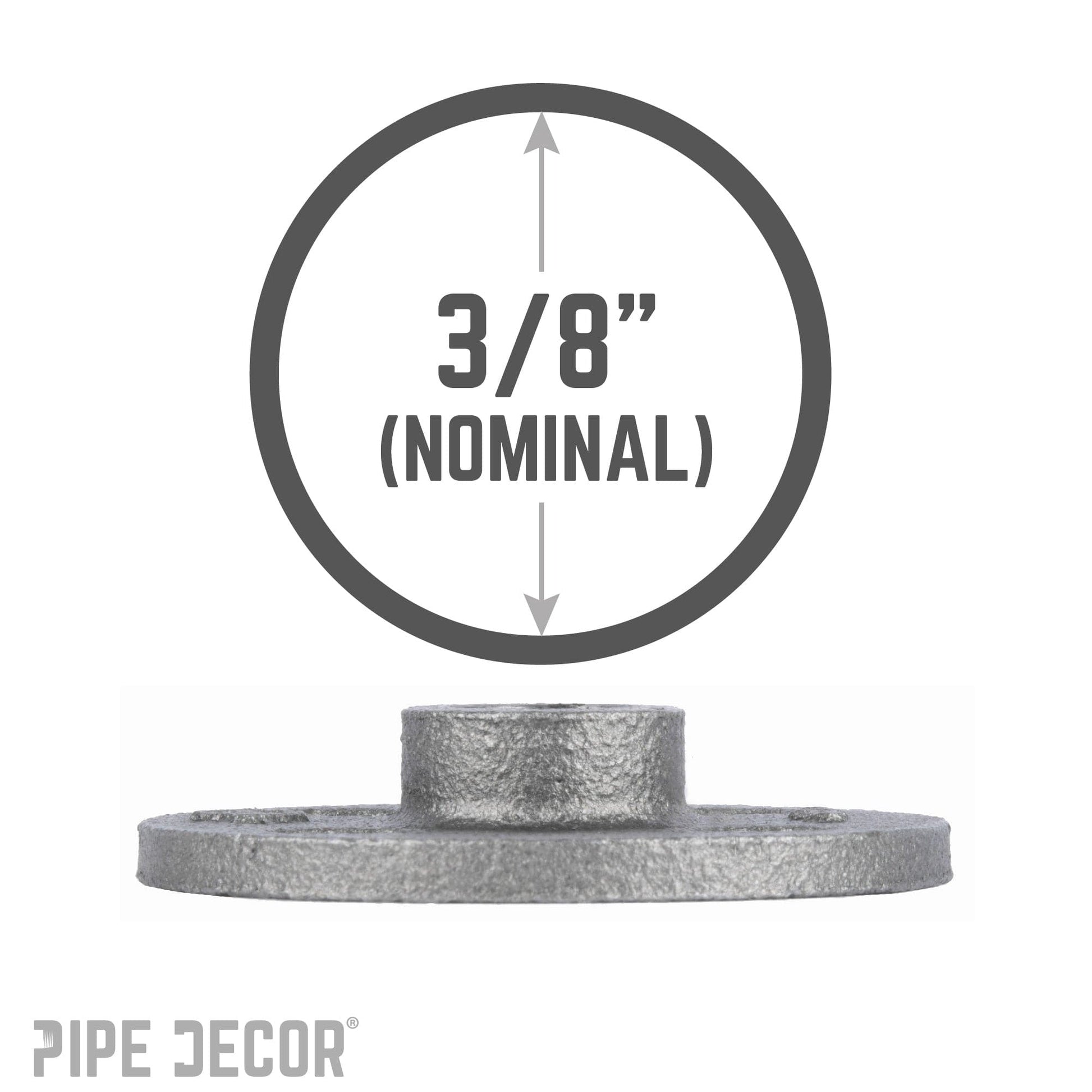 3/8 in. Black Floor Flange PIPE DECOR